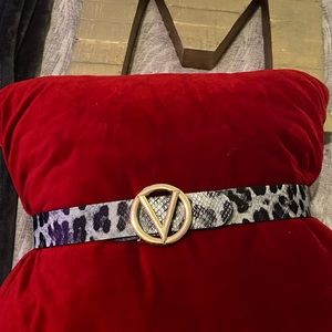 Valentino logo snake belt